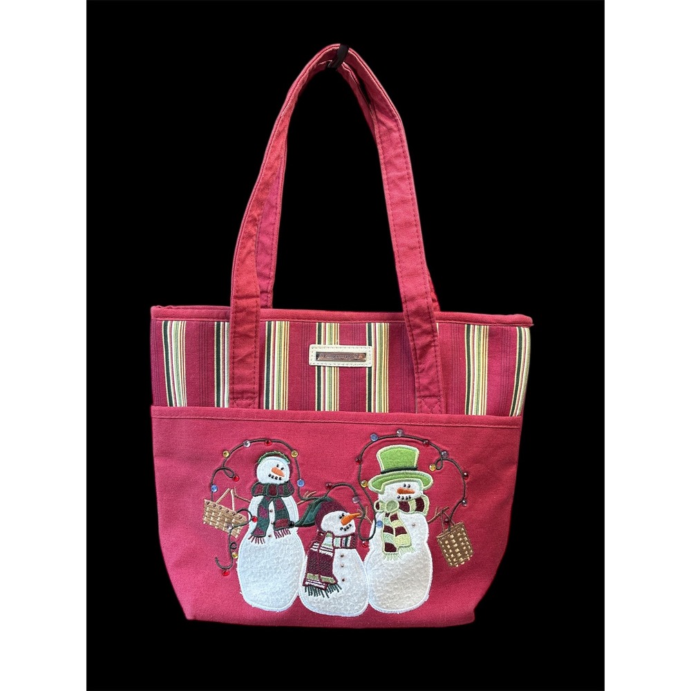 Holiday Snowman Tote Bag Festive Christmas Bag‎